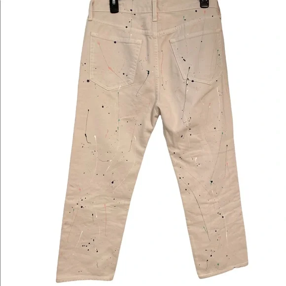 RAG AND BONE Paint Splatter High rise Boyfriend Jeans Womens Size 27